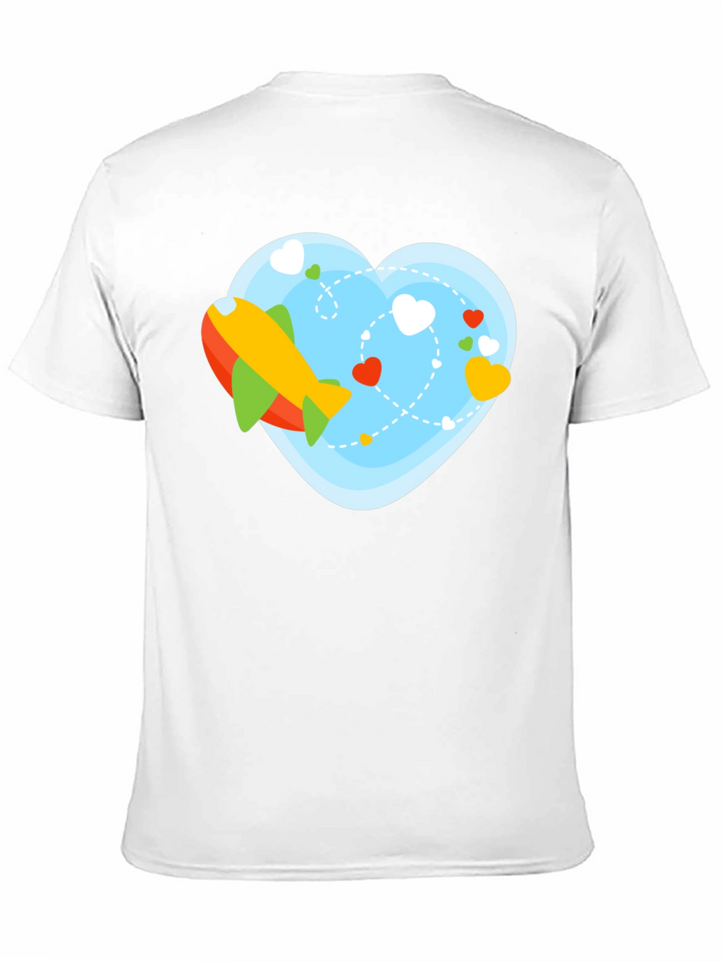 Airplane Heart Graphic Tee - Black Cotton