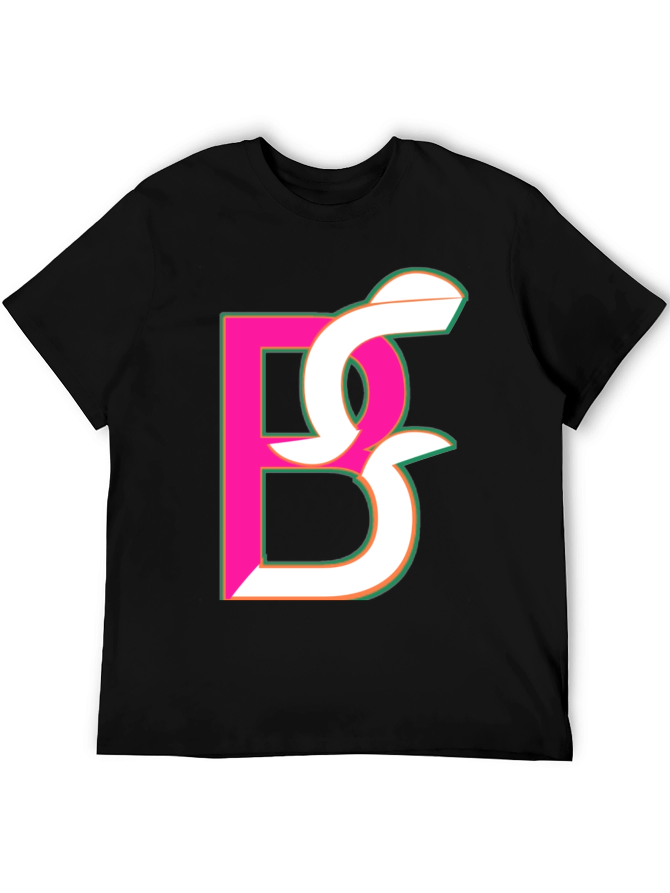 Abstract Initial Black T-Shirt
