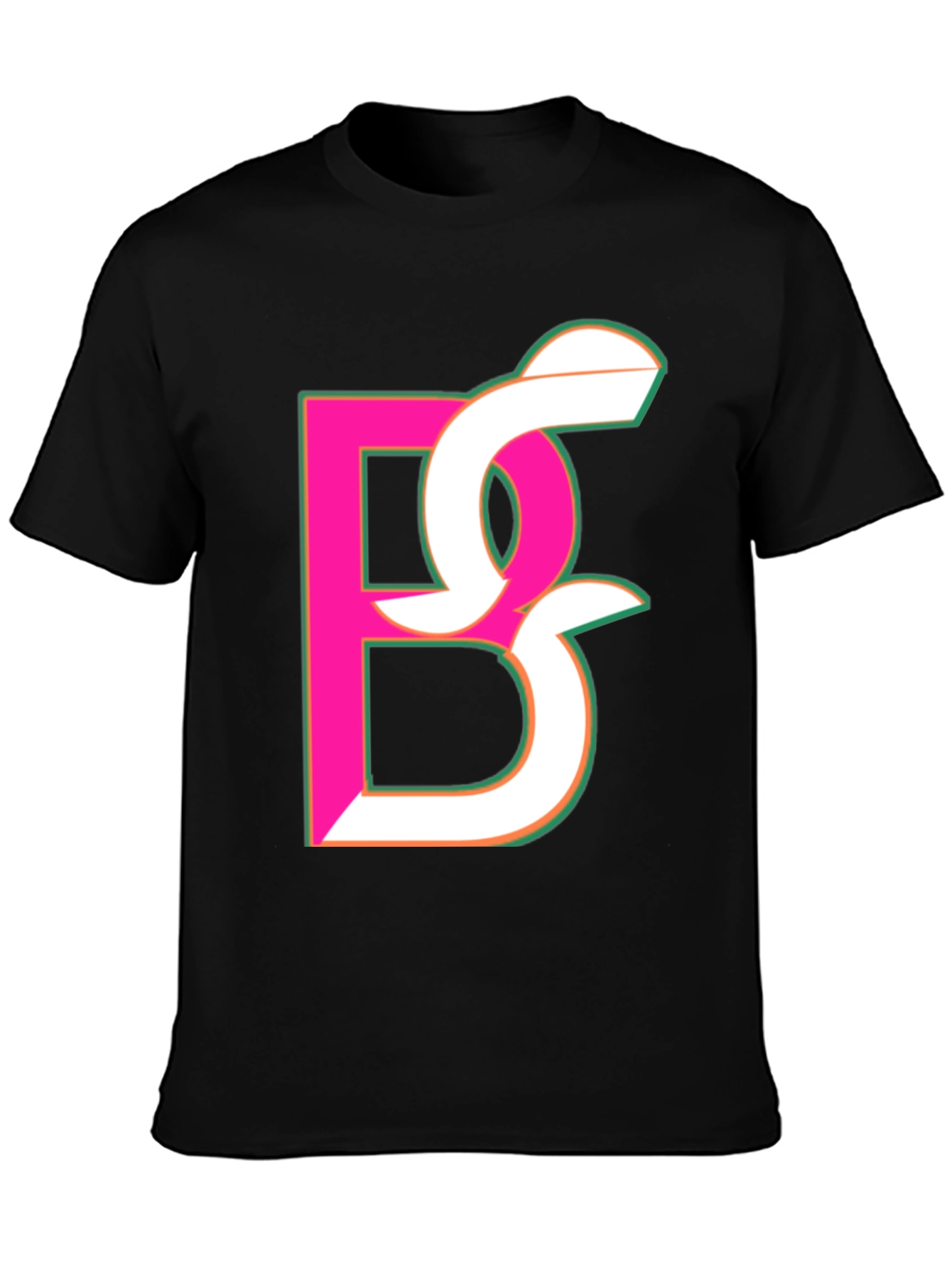 Abstract Initial Black T-Shirt