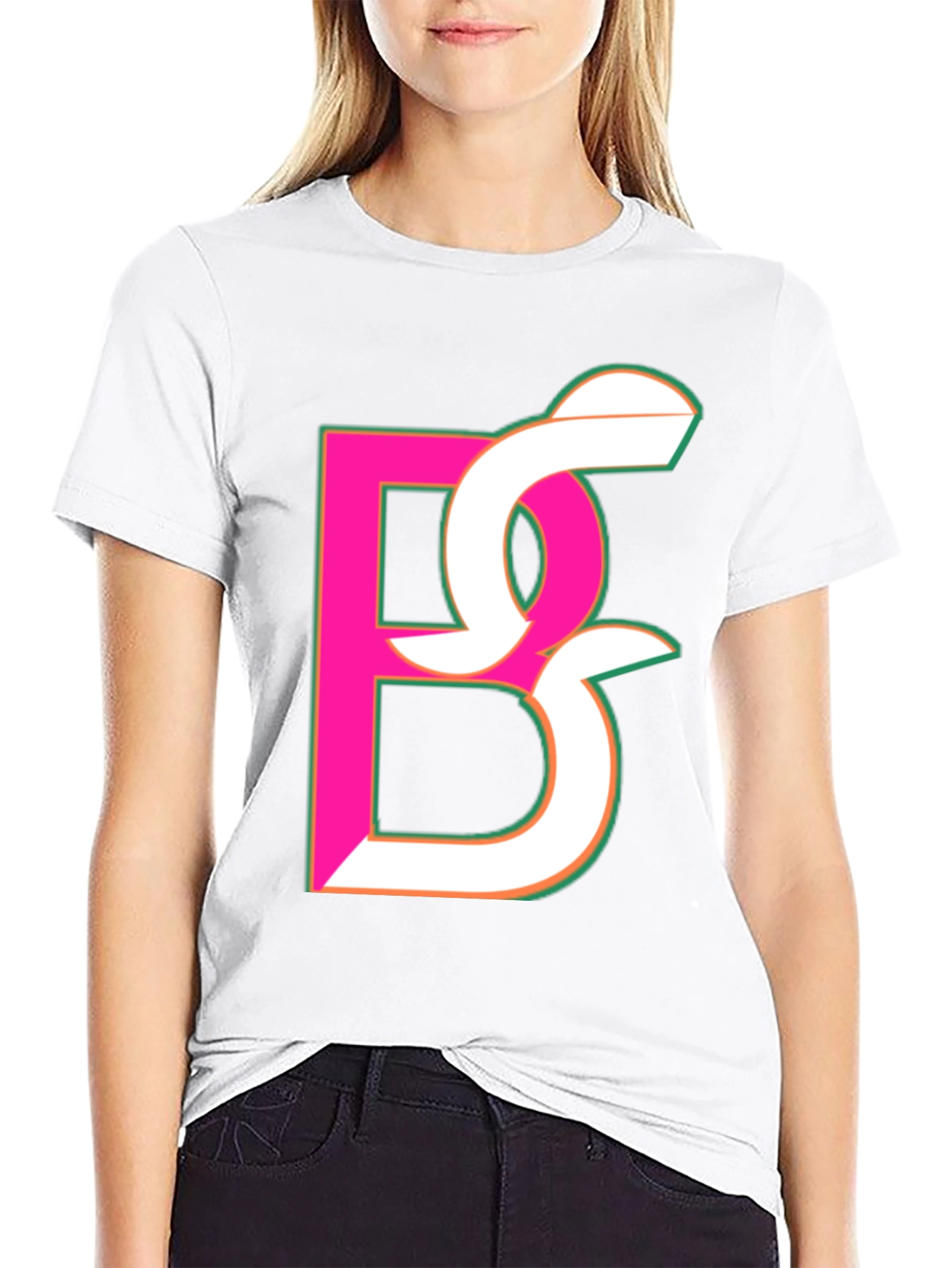 Abstract Initial Black T-Shirt