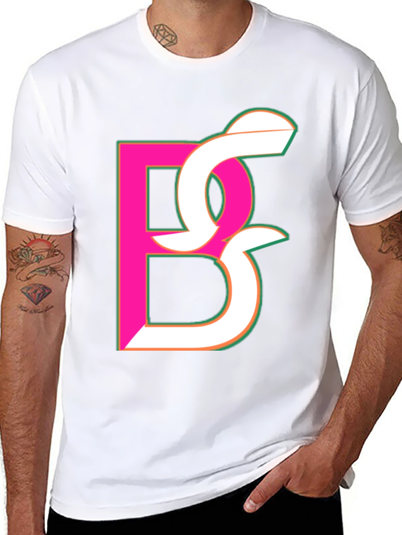 Abstract Initial Black T-Shirt