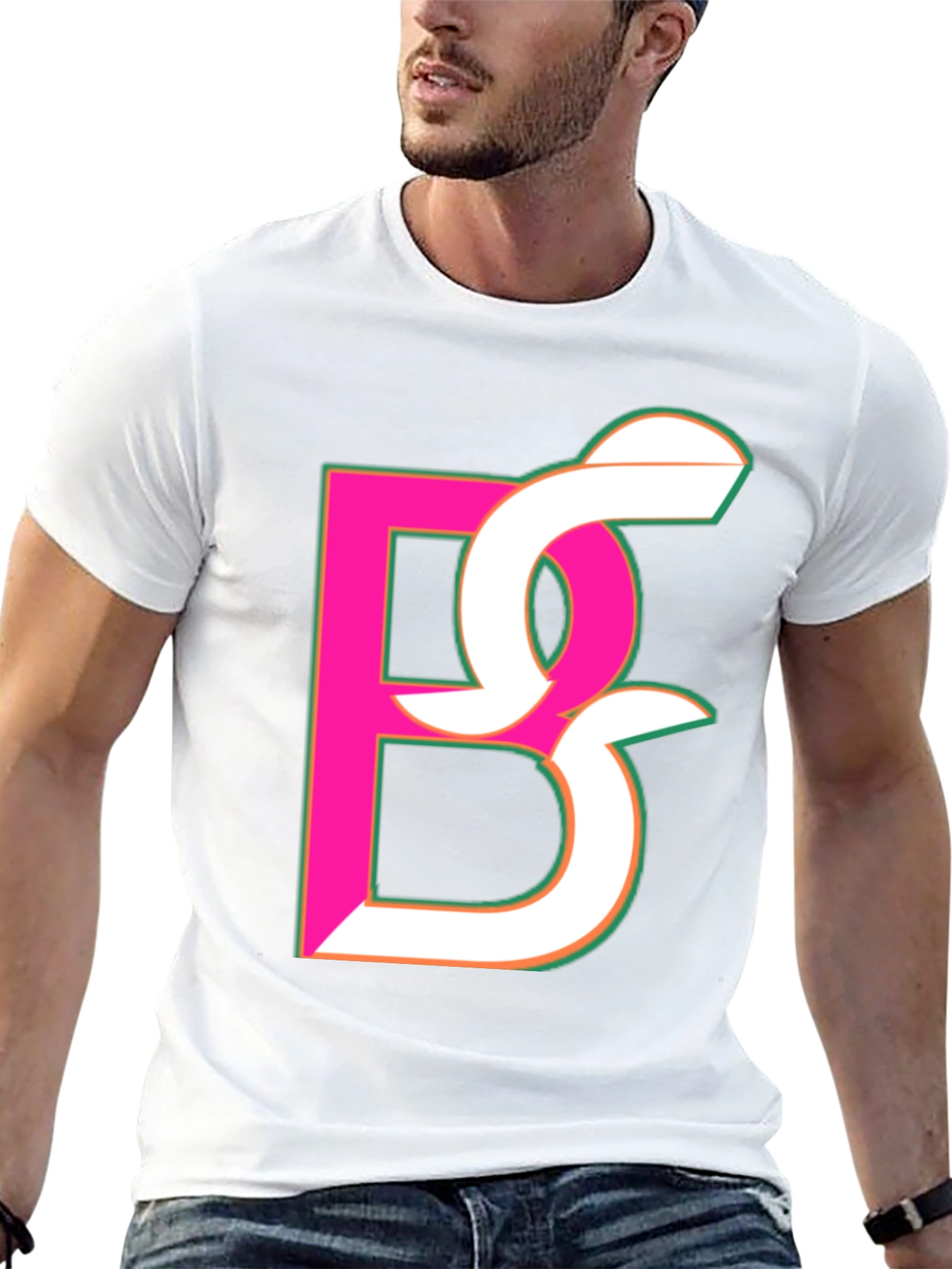 Abstract Initial Black T-Shirt