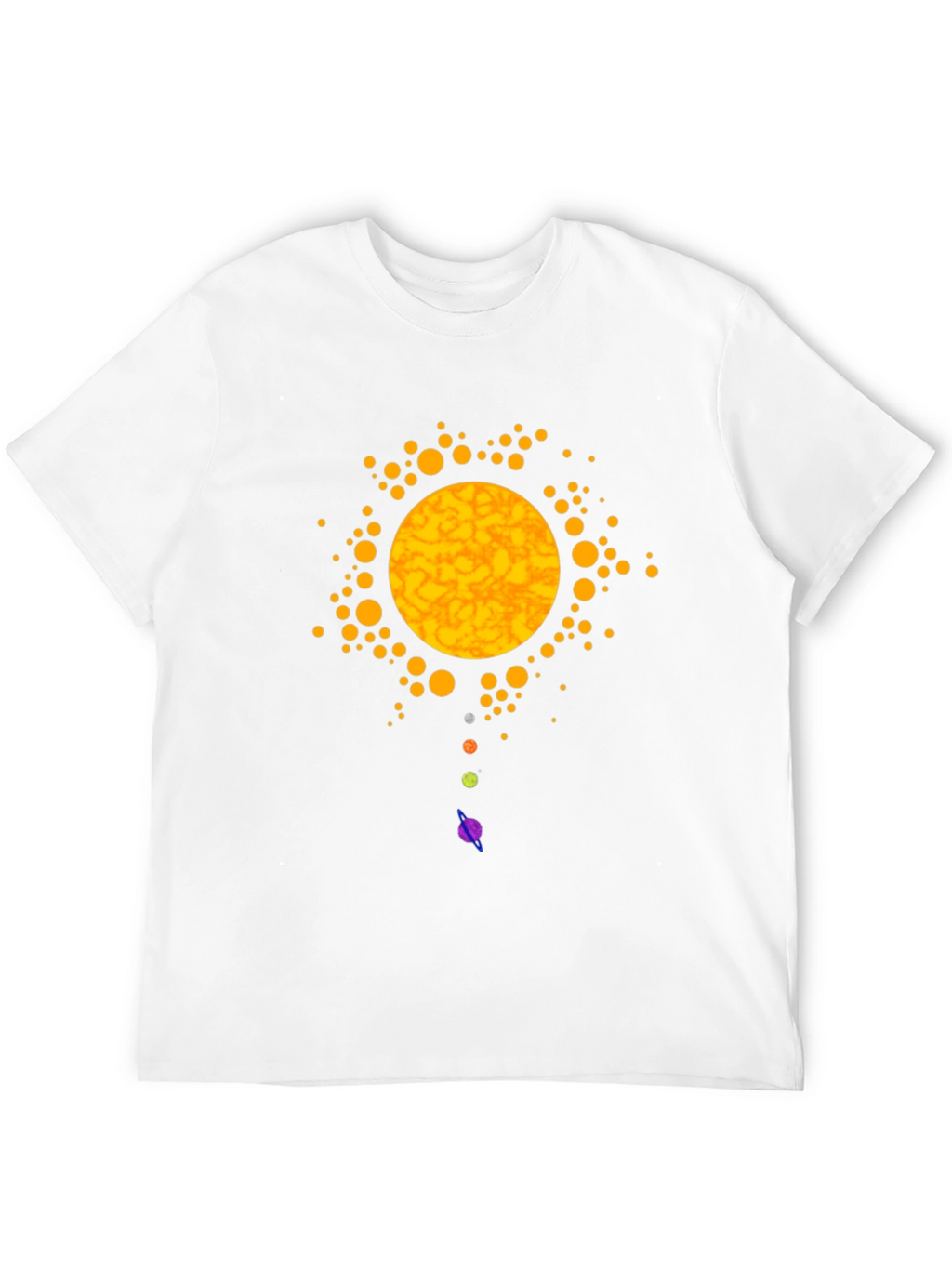 Solar System Graphic Print Black T-Shirt