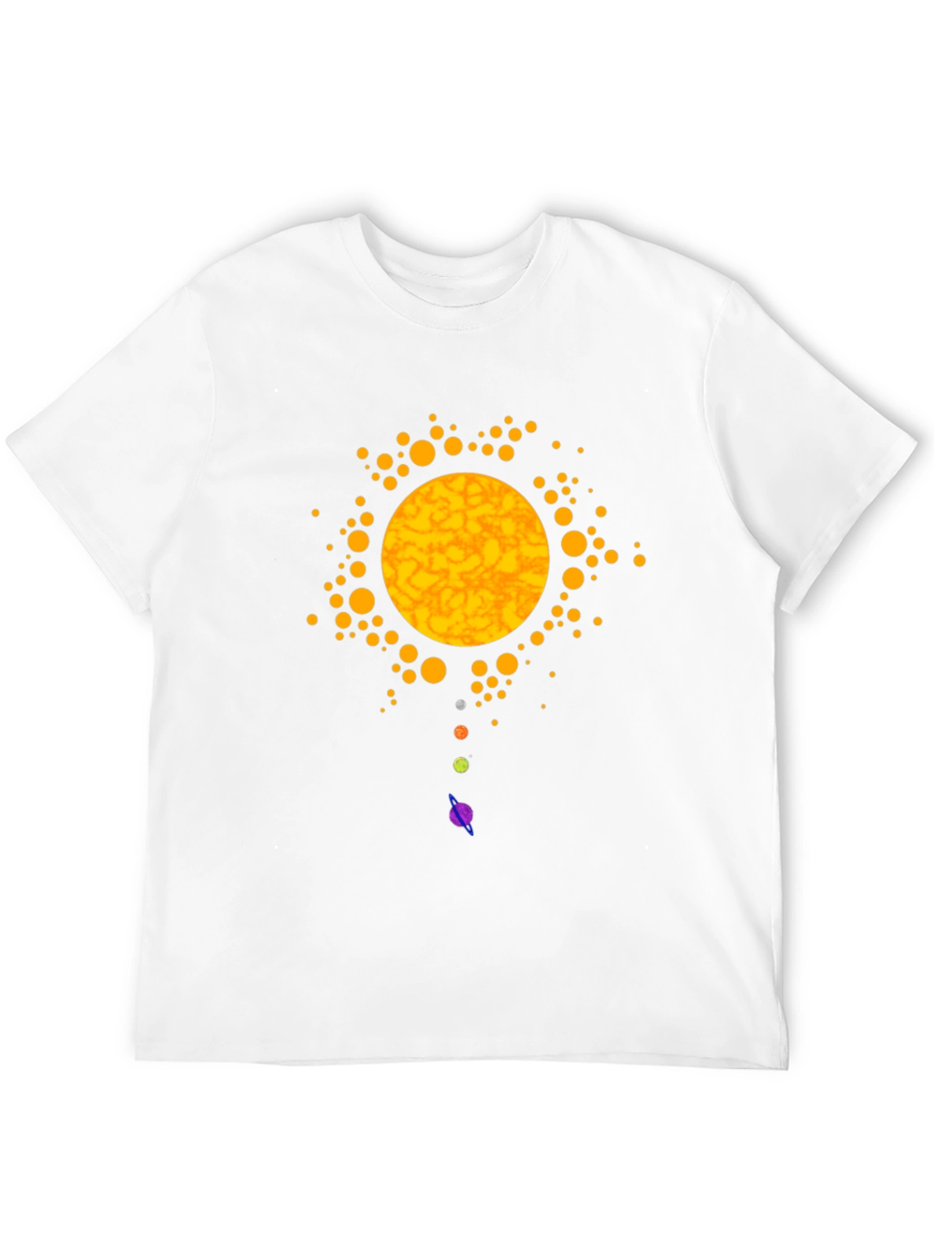 Solar System Graphic Print Black T-Shirt