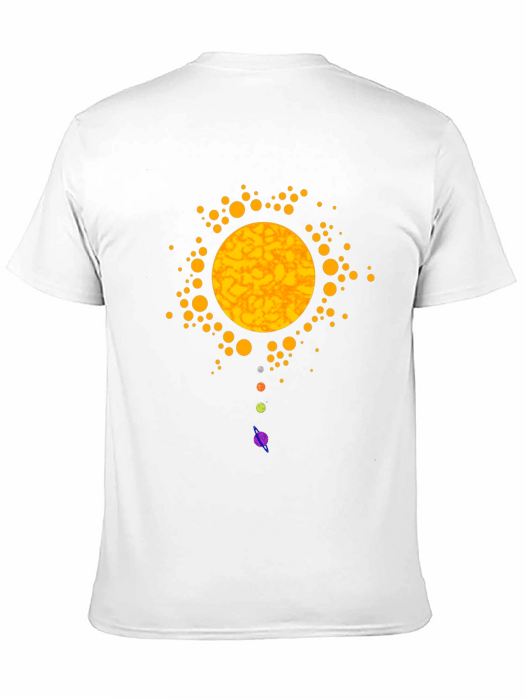 Solar System Graphic Print Black T-Shirt