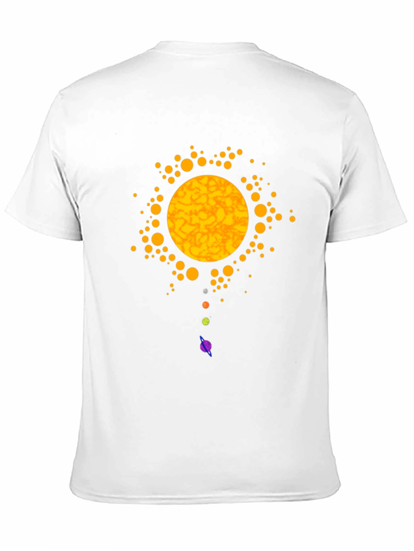 Solar System Graphic Print Black T-Shirt