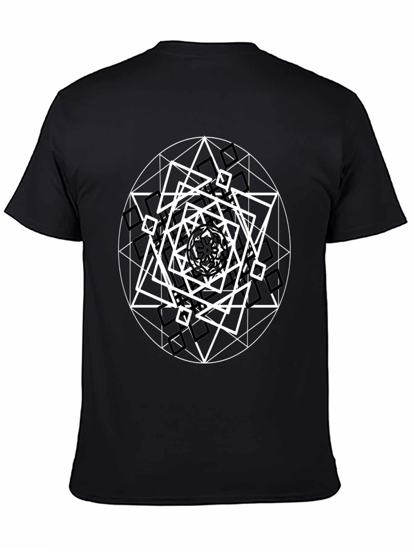 Geometric Design Black T-Shirt