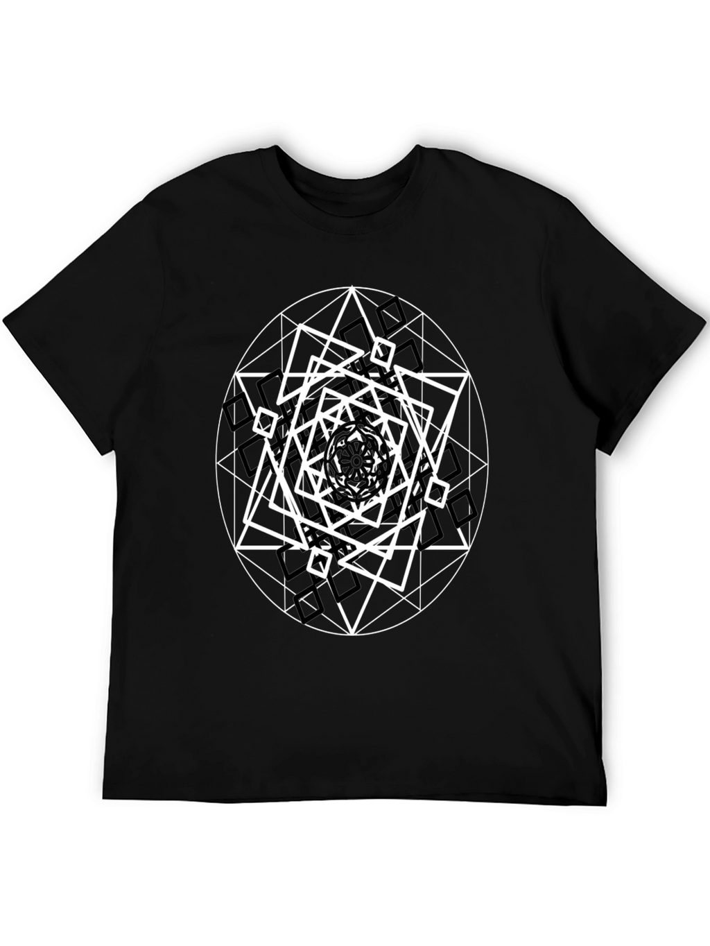 Geometric Design Black T-Shirt