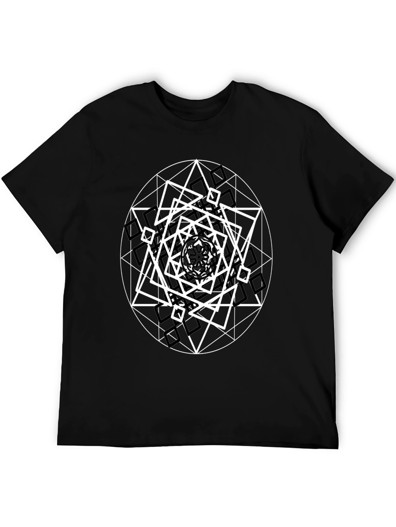 Geometric Design Black T-Shirt