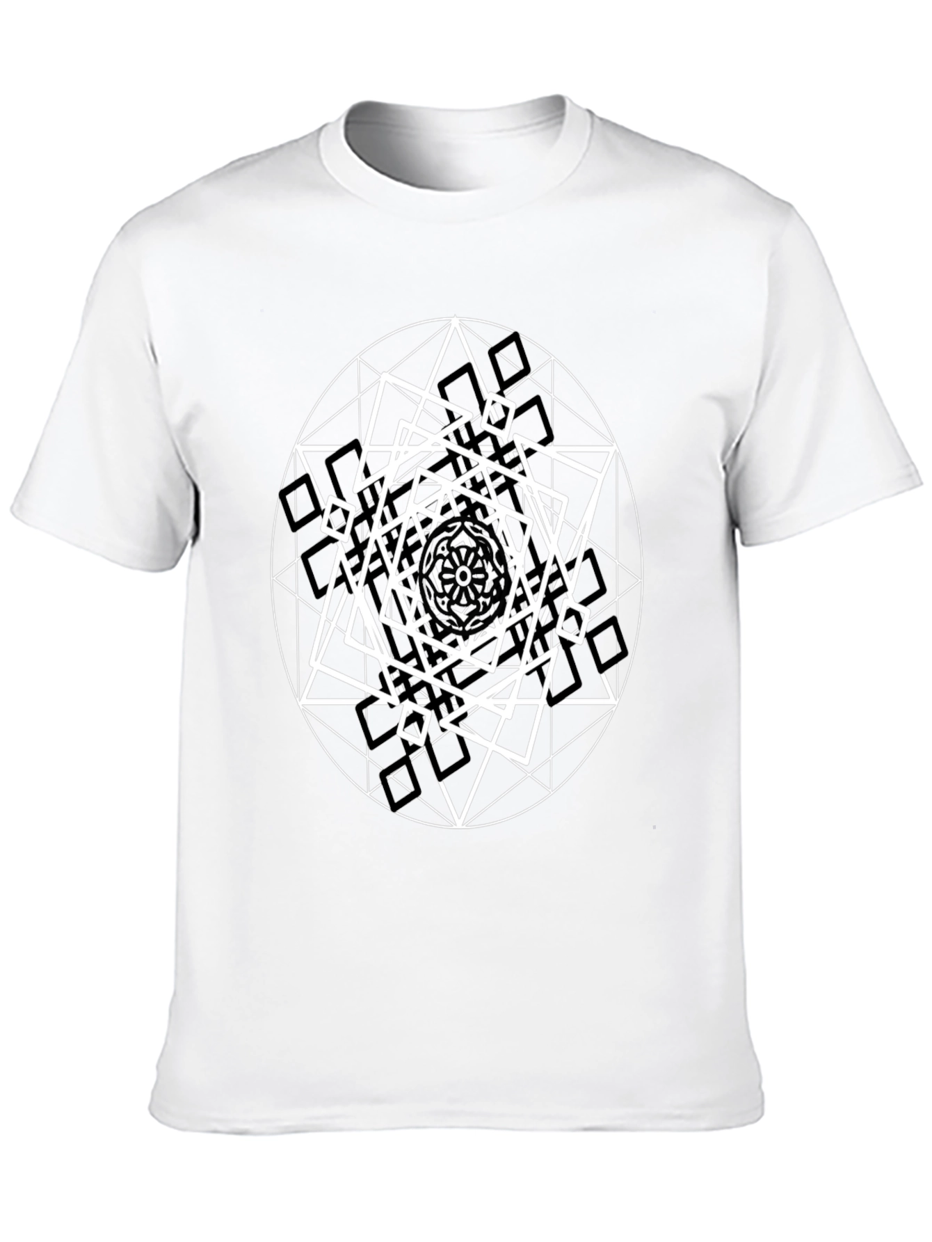 Geometric Design Black T-Shirt