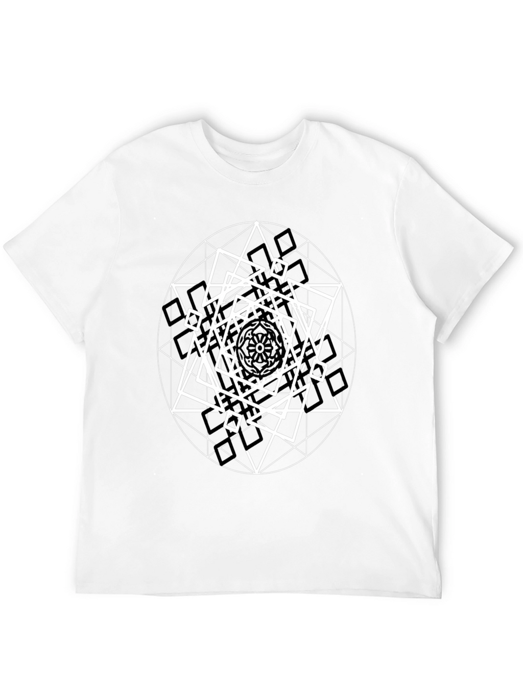 Geometric Design Black T-Shirt