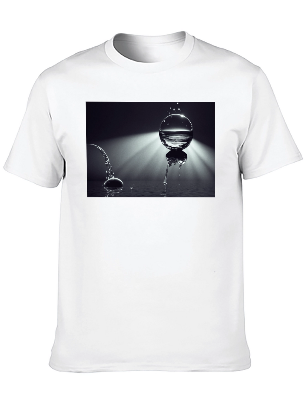 Water Orb Graphic Tee - Modern Artistic Print