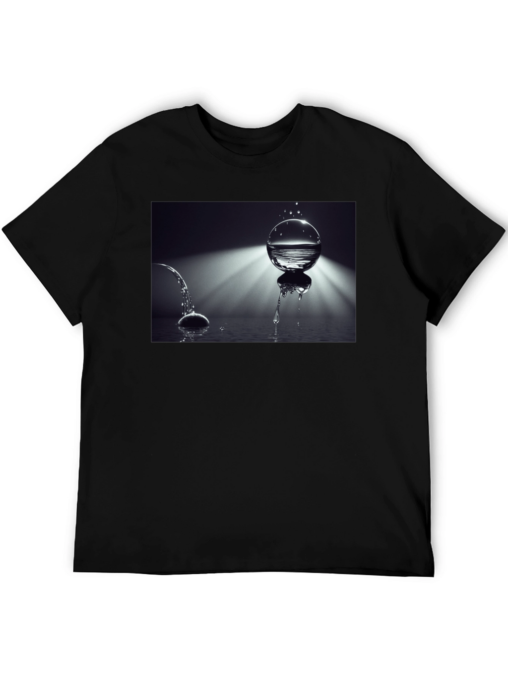 Water Orb Graphic Tee - Modern Artistic Print