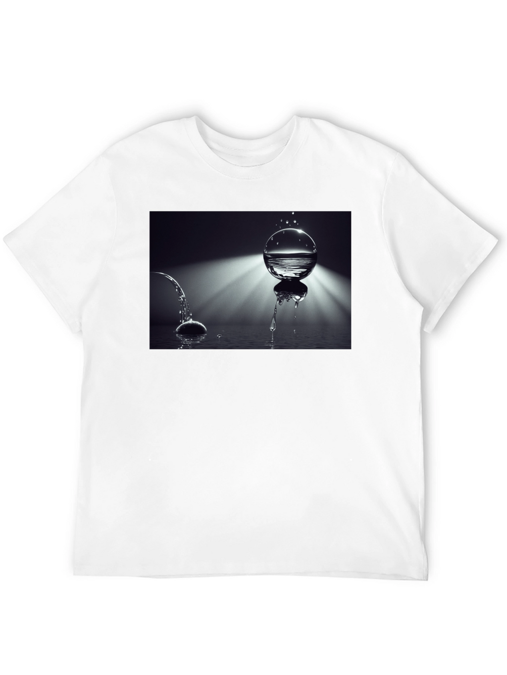 Water Orb Graphic Tee - Modern Artistic Print