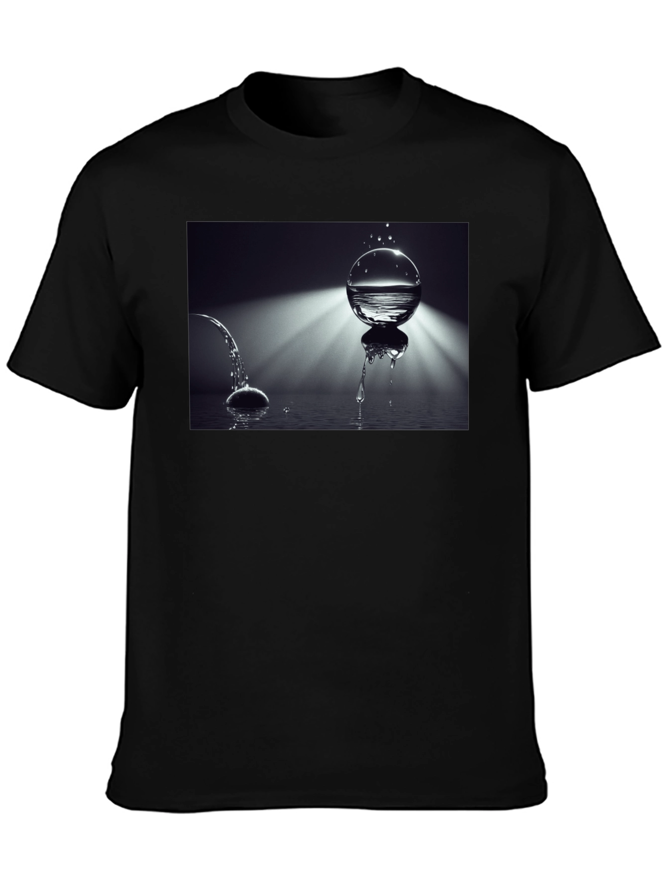 Water Orb Graphic Tee - Modern Artistic Print