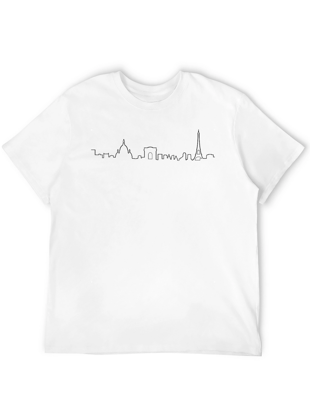 Paris Skyline T-Shirt - Black Crew Neck Tee