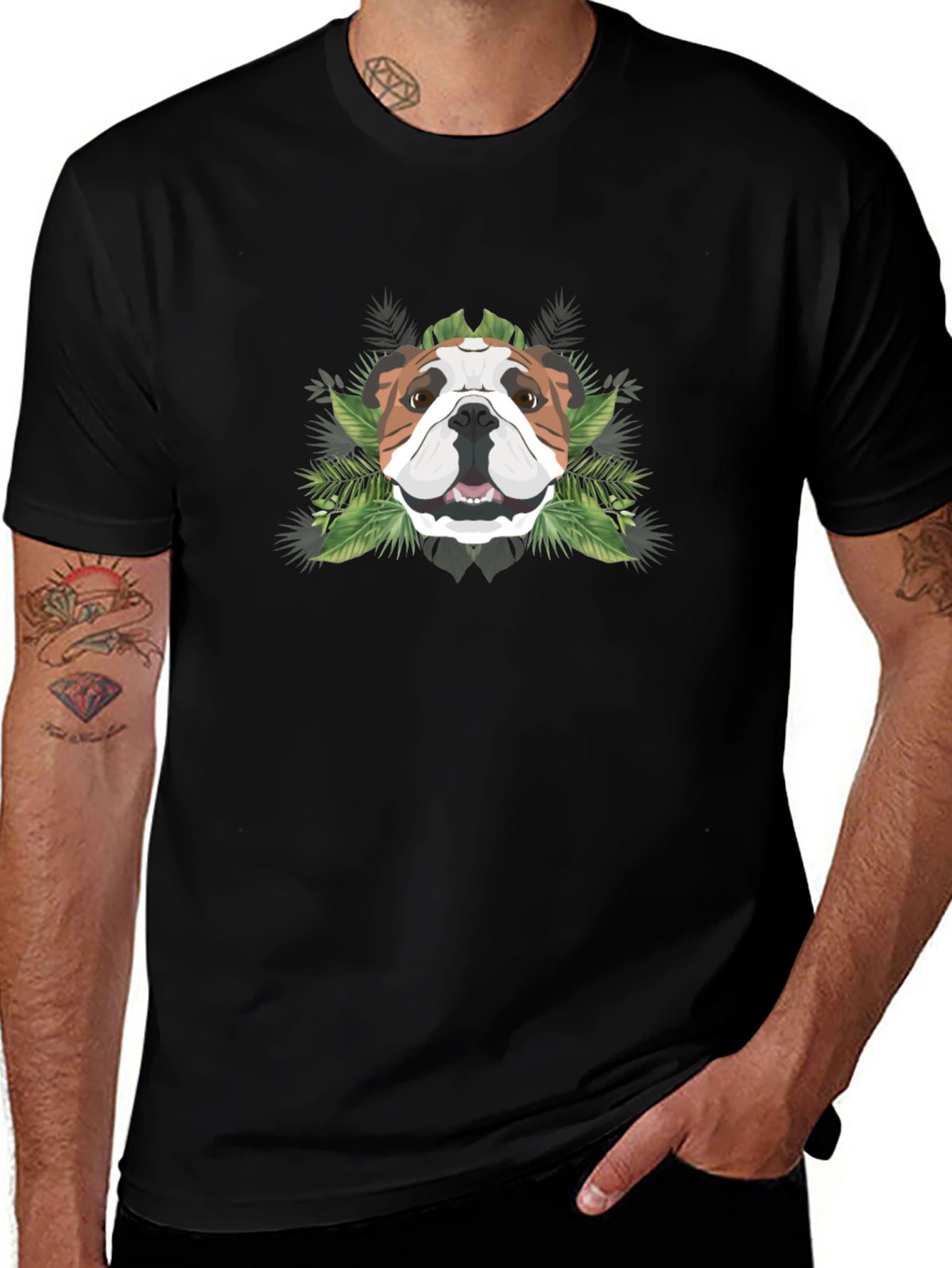 Bulldog Tropical Graphic Tee