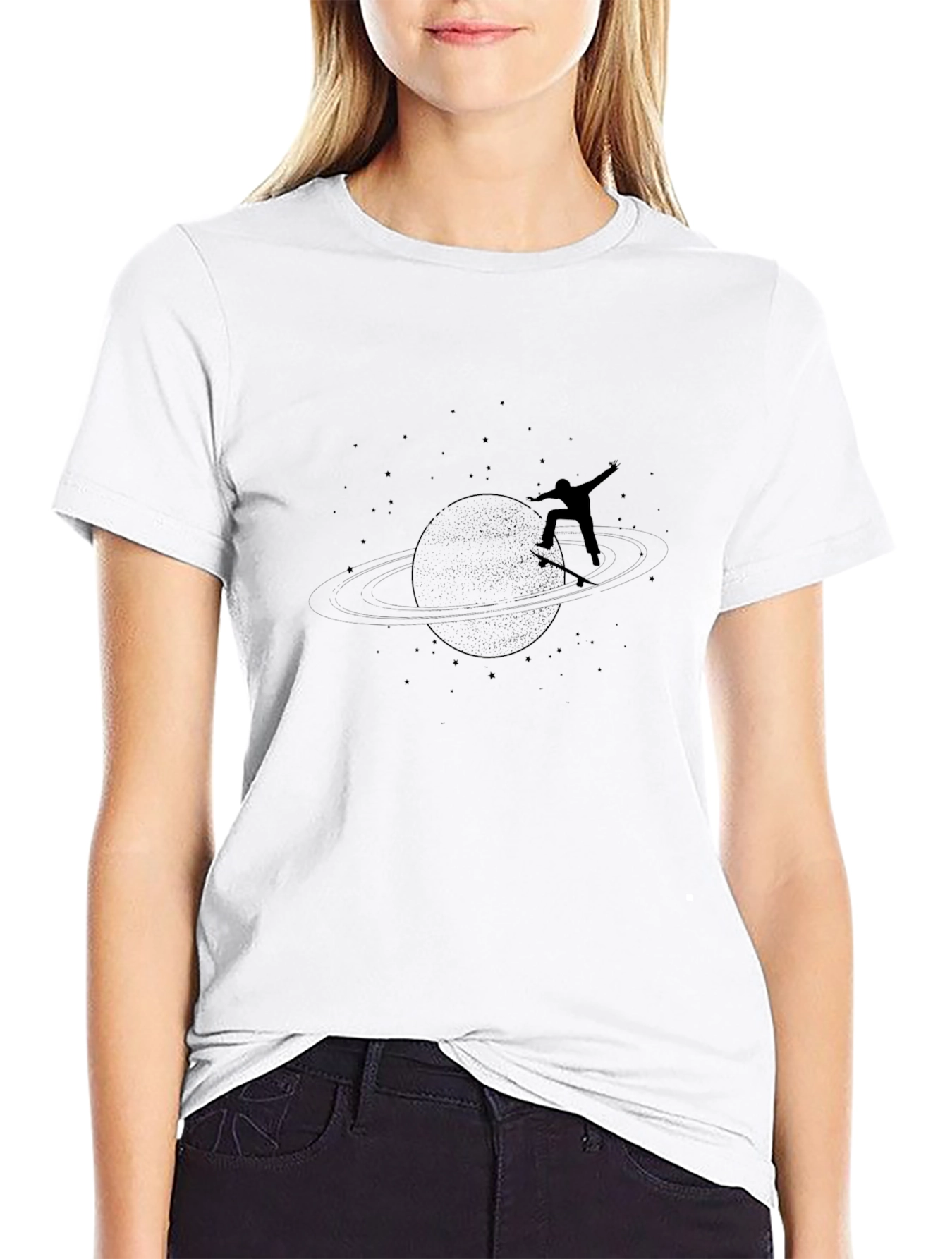 Skateboarder Planet Graphic Tee - Black