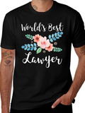 Worlds Best Lawyer Floral Graphic Tee