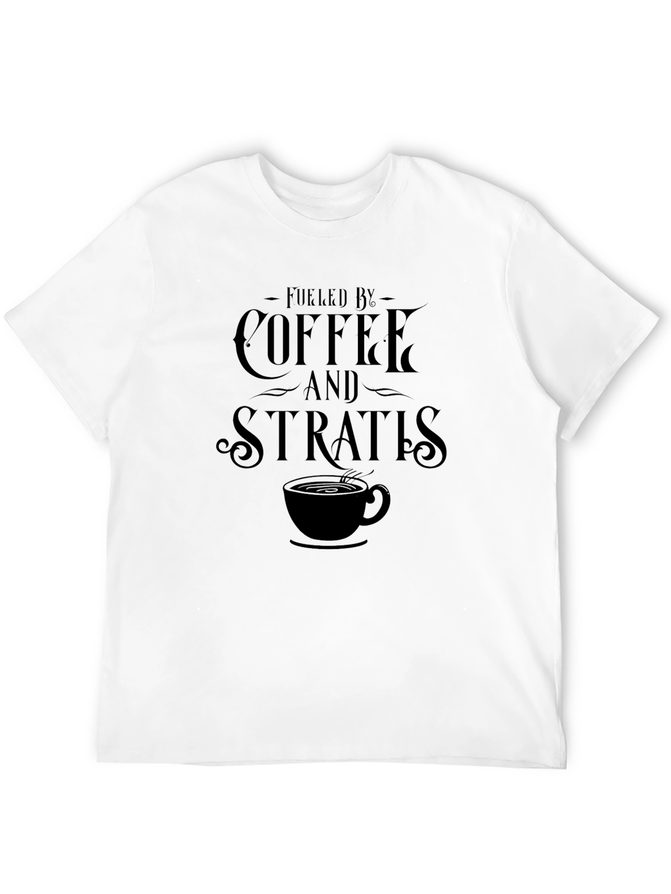 Coffee & Strats Mens Black Graphic Tee