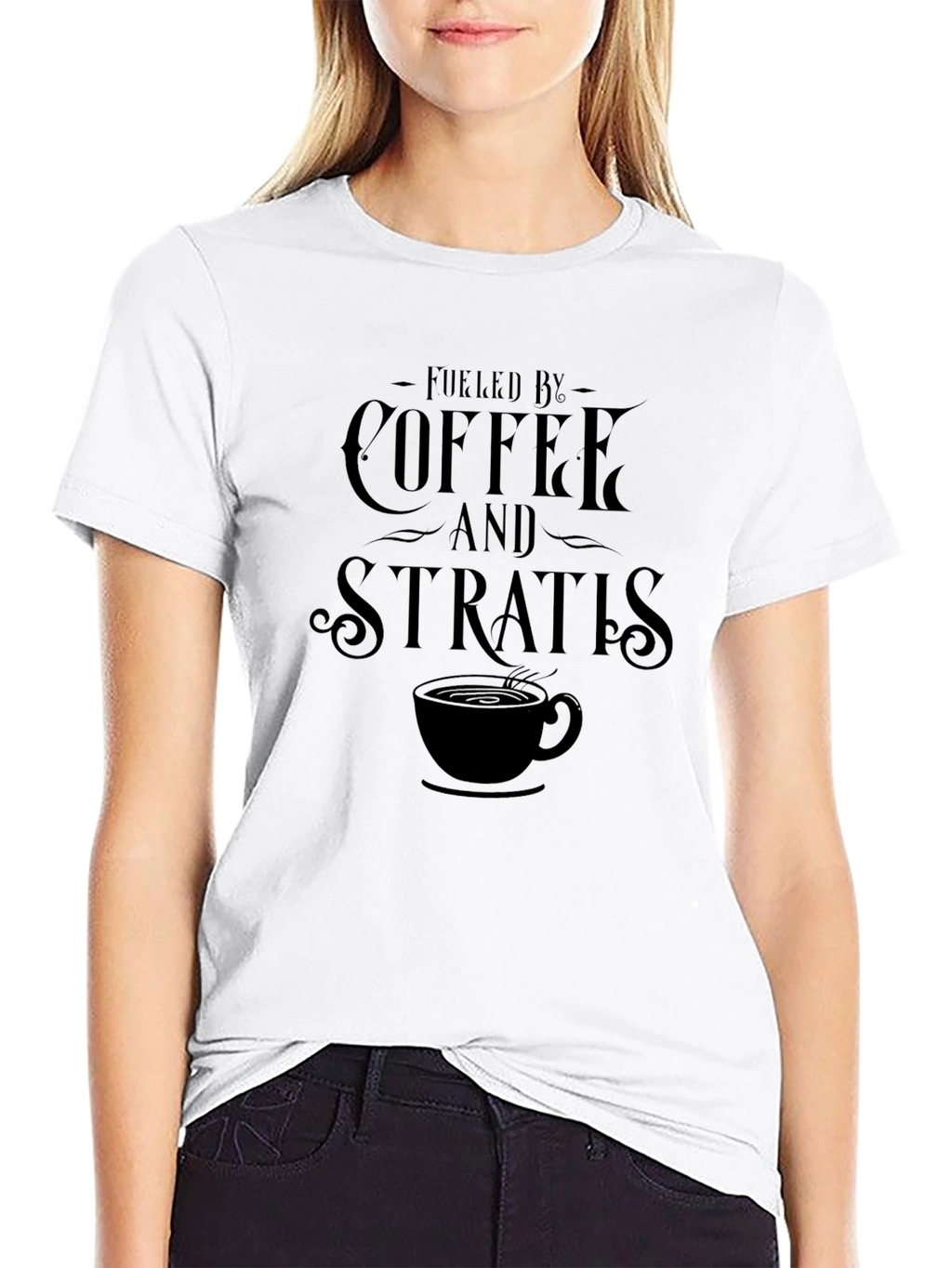 Coffee & Strats Mens Black Graphic Tee