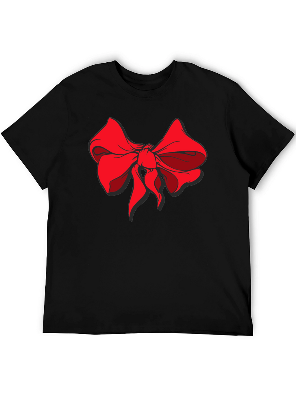 Bold Bow Graphic Tee - Stylish Black Cotton Shirt