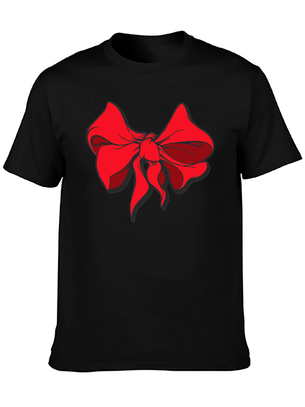 Bold Bow Graphic Tee - Stylish Black Cotton Shirt