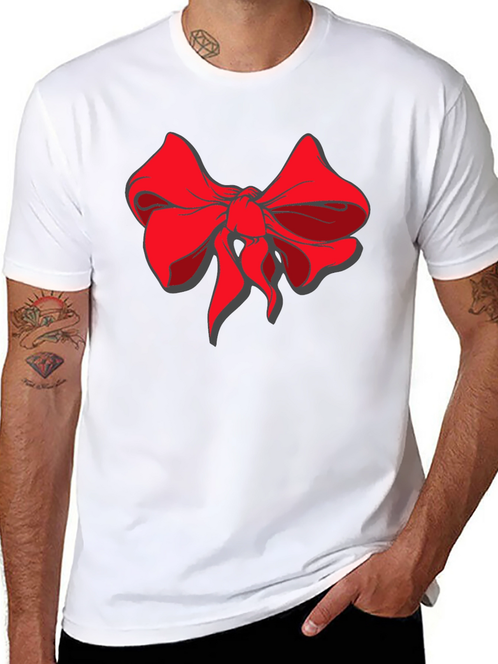 Bold Bow Graphic Tee - Stylish Black Cotton Shirt