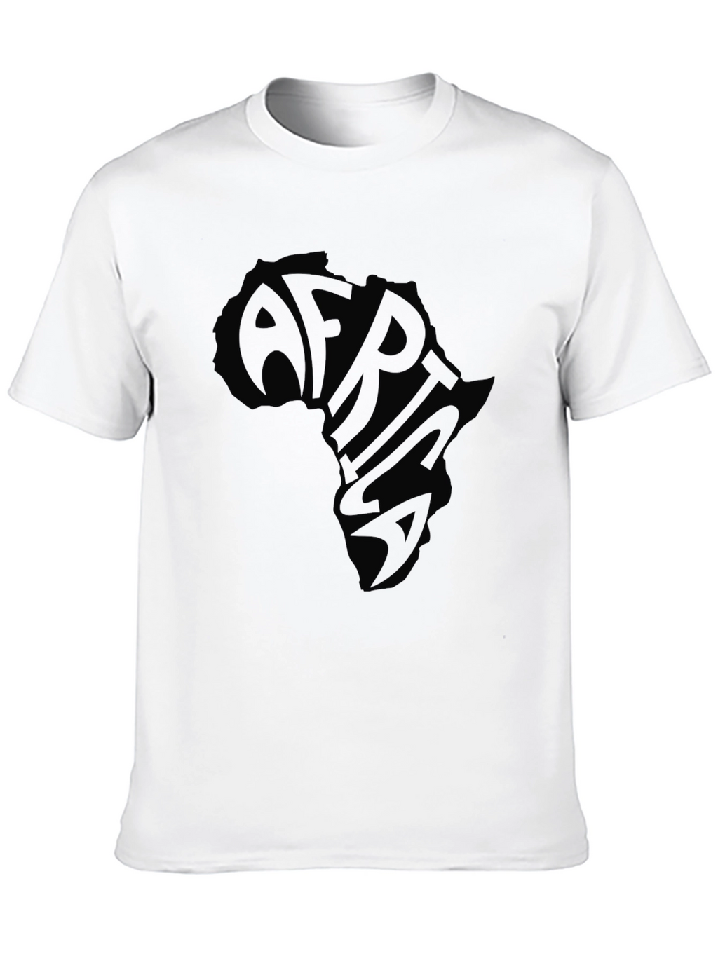 Africa Continent Graphic Print Black T-Shirt