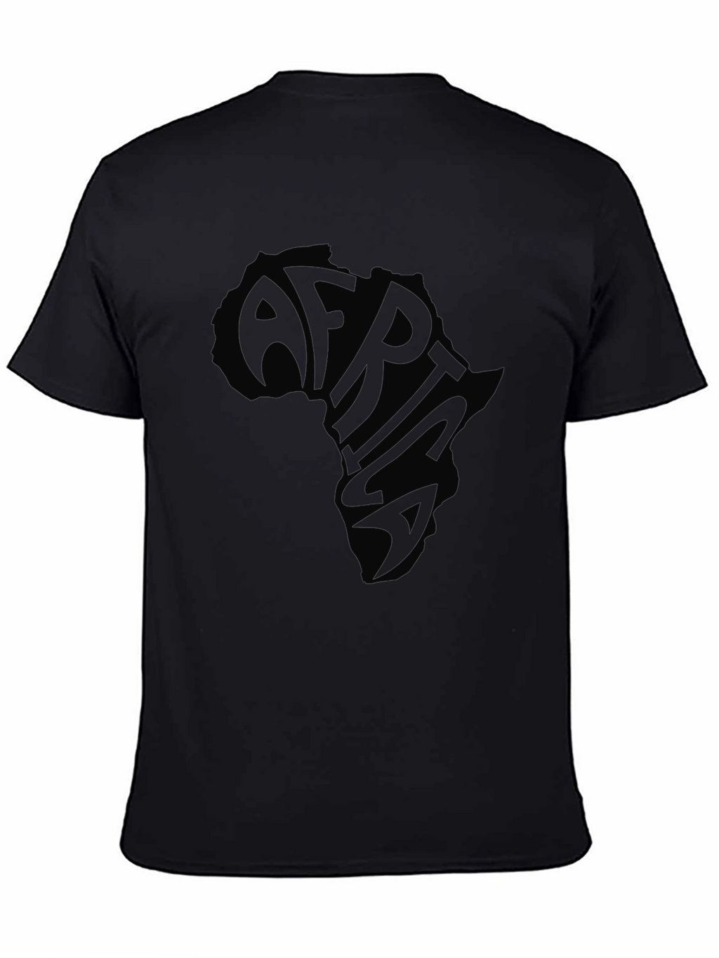 Africa Continent Graphic Print Black T-Shirt