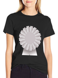Novelty Graphic T-Shirt - Silver Rosette Design