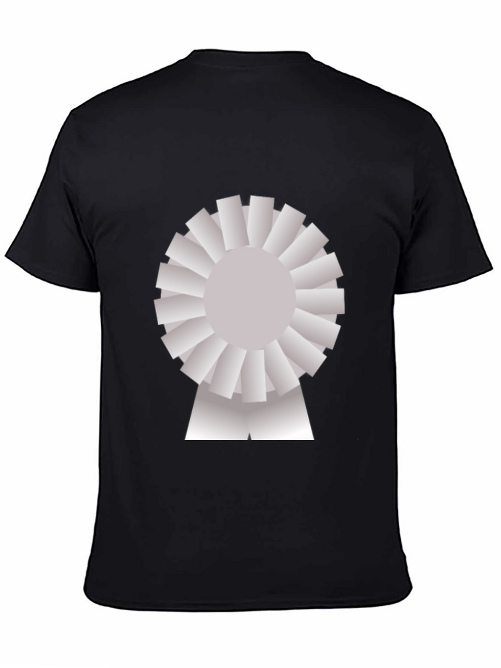 Novelty Graphic T-Shirt - Silver Rosette Design