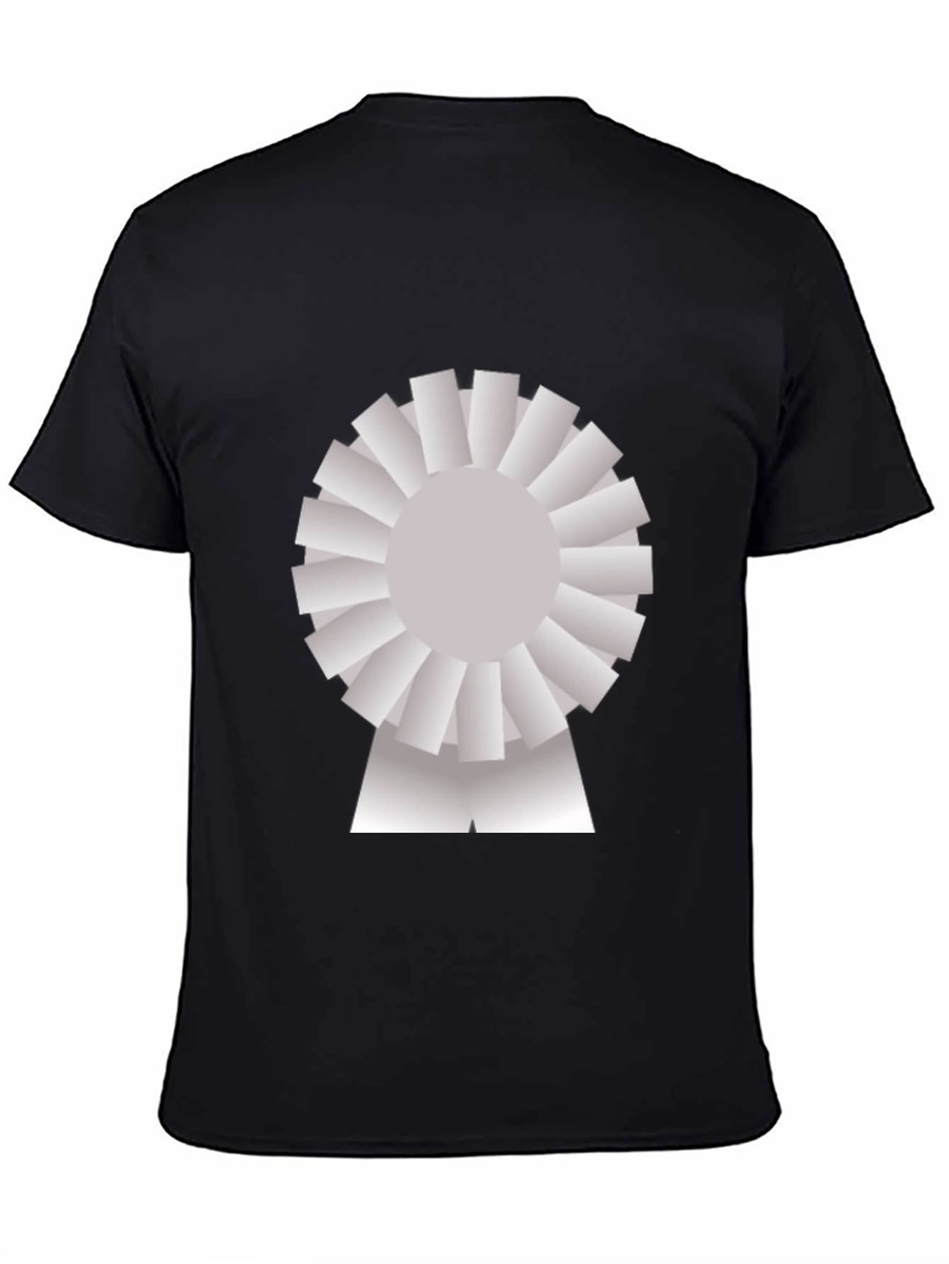 Novelty Graphic T-Shirt - Silver Rosette Design