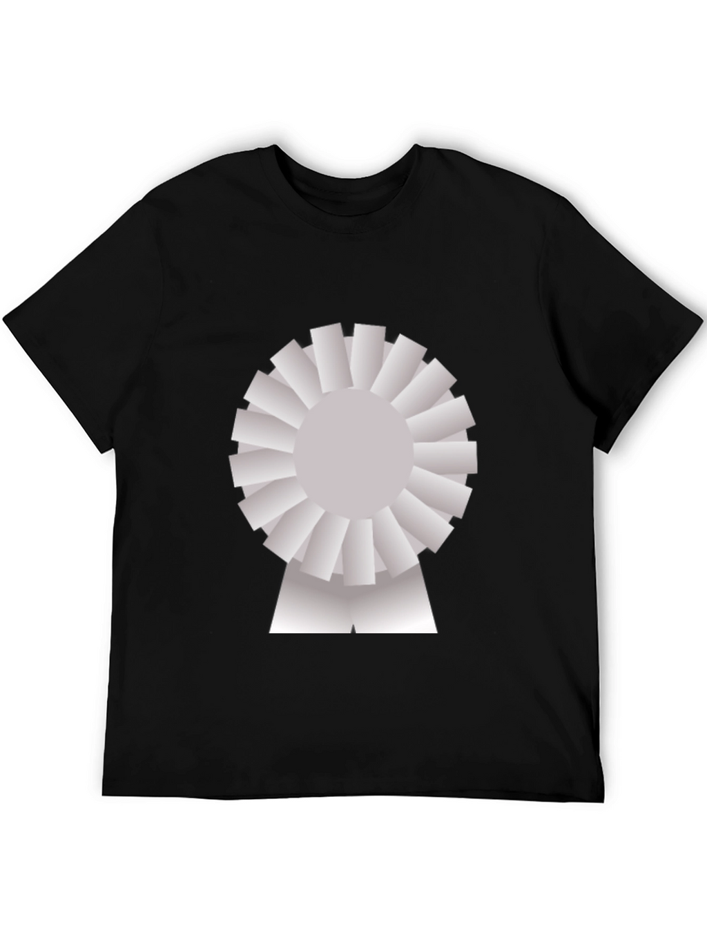 Novelty Graphic T-Shirt - Silver Rosette Design