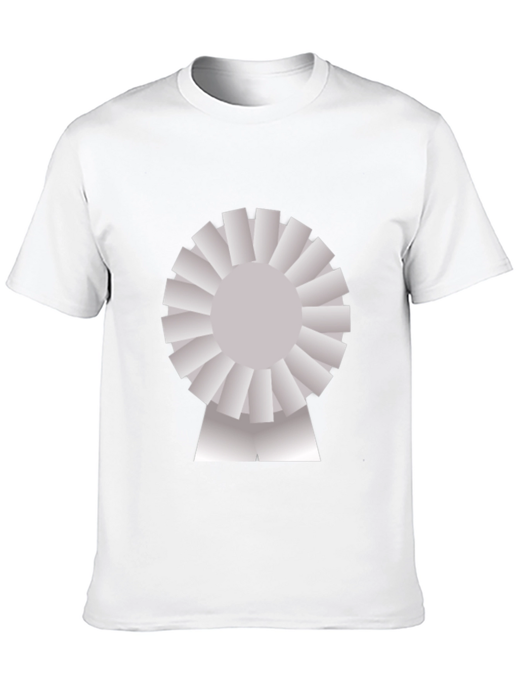 Novelty Graphic T-Shirt - Silver Rosette Design