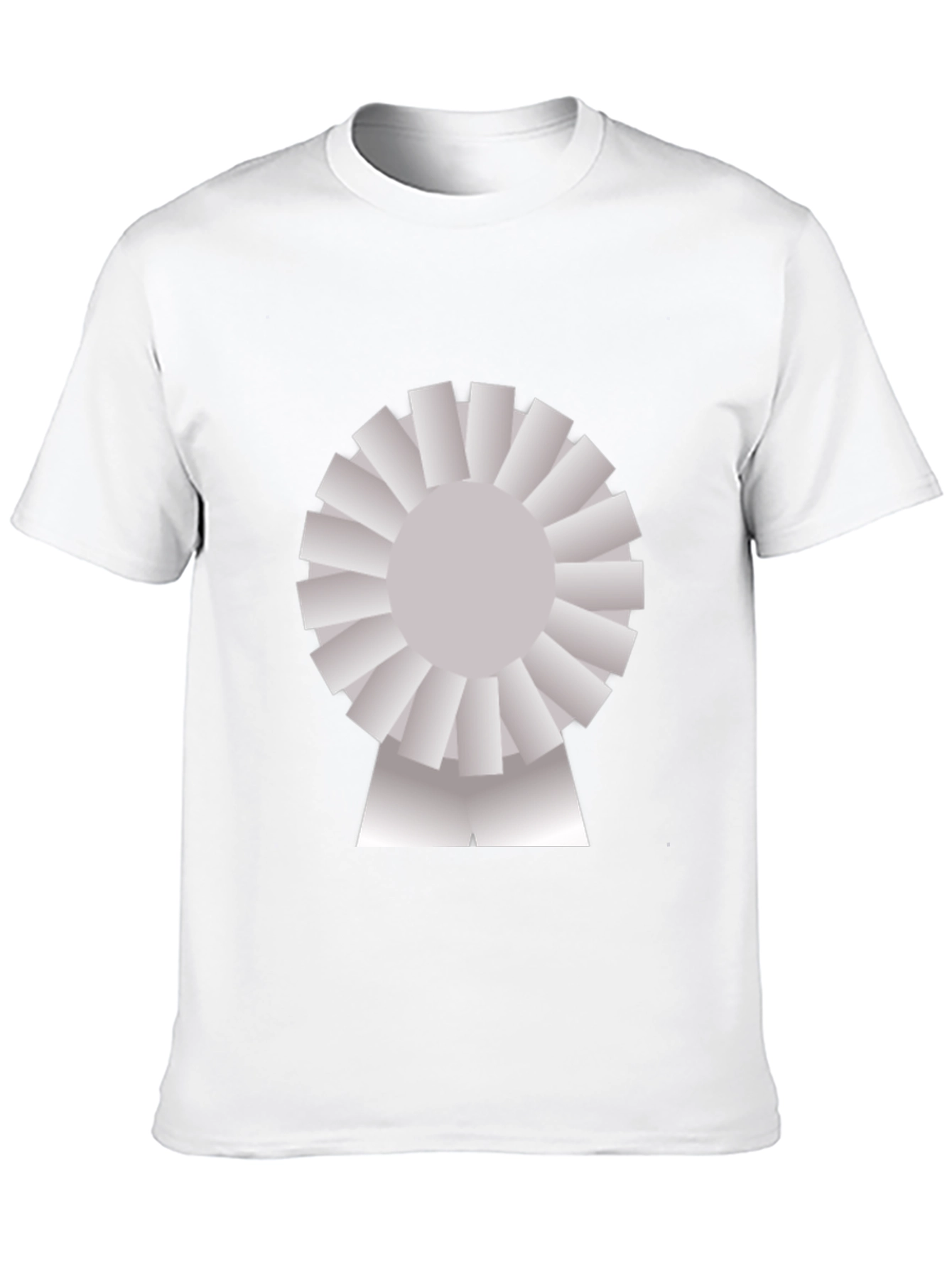 Novelty Graphic T-Shirt - Silver Rosette Design