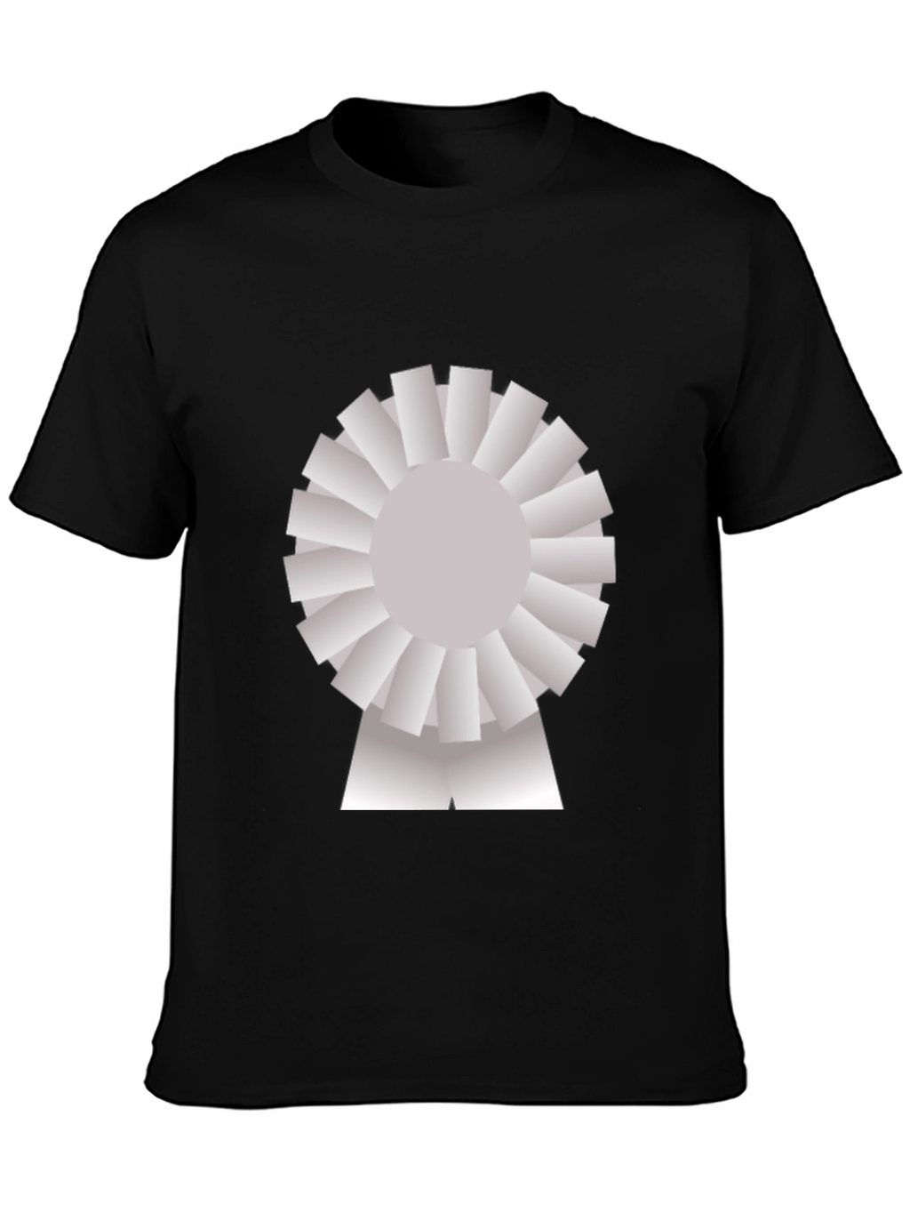 Novelty Graphic T-Shirt - Silver Rosette Design