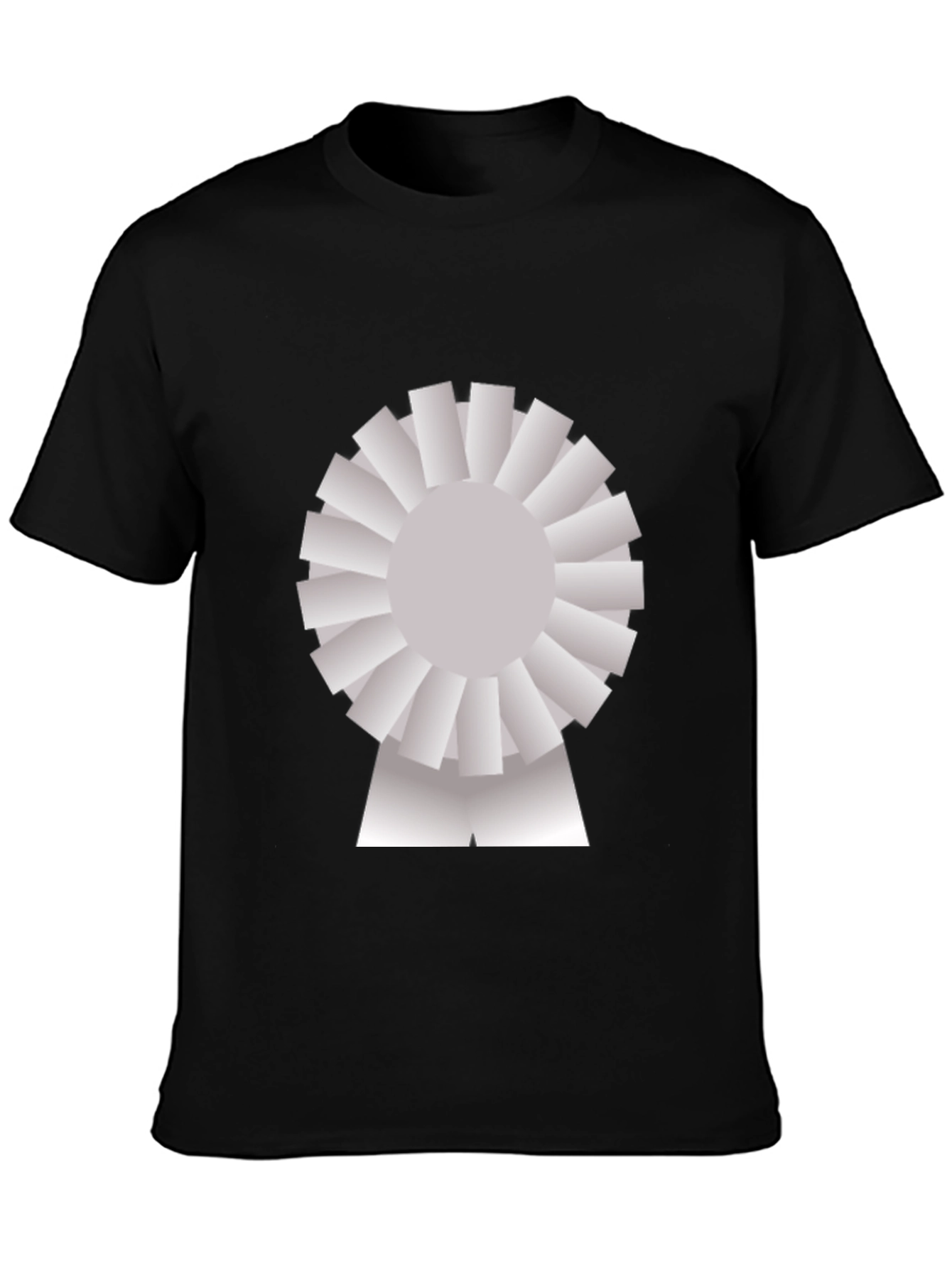 Novelty Graphic T-Shirt - Silver Rosette Design