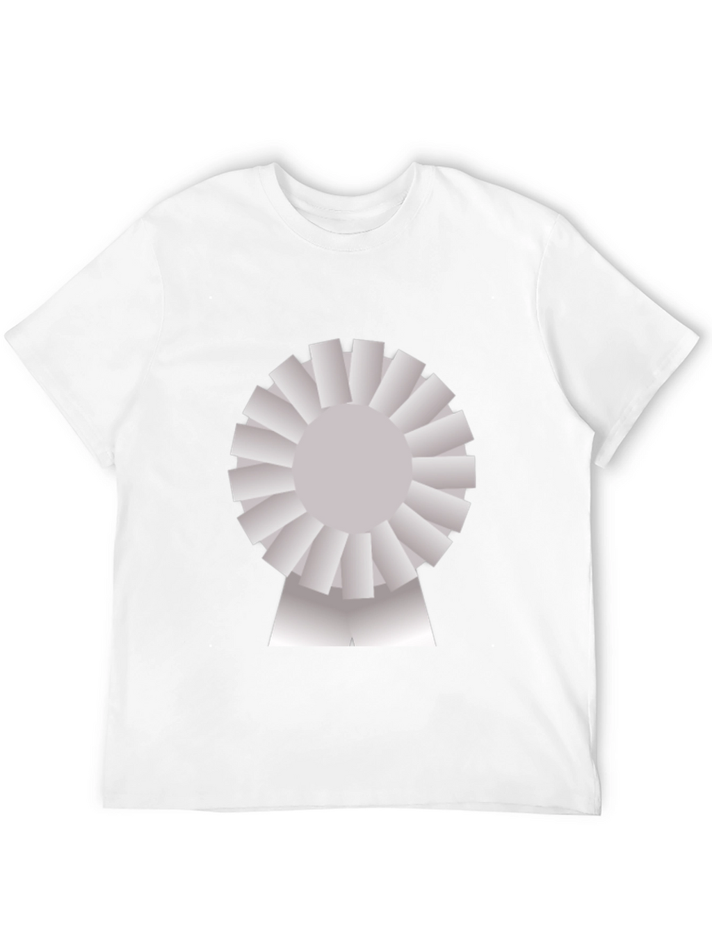 Novelty Graphic T-Shirt - Silver Rosette Design