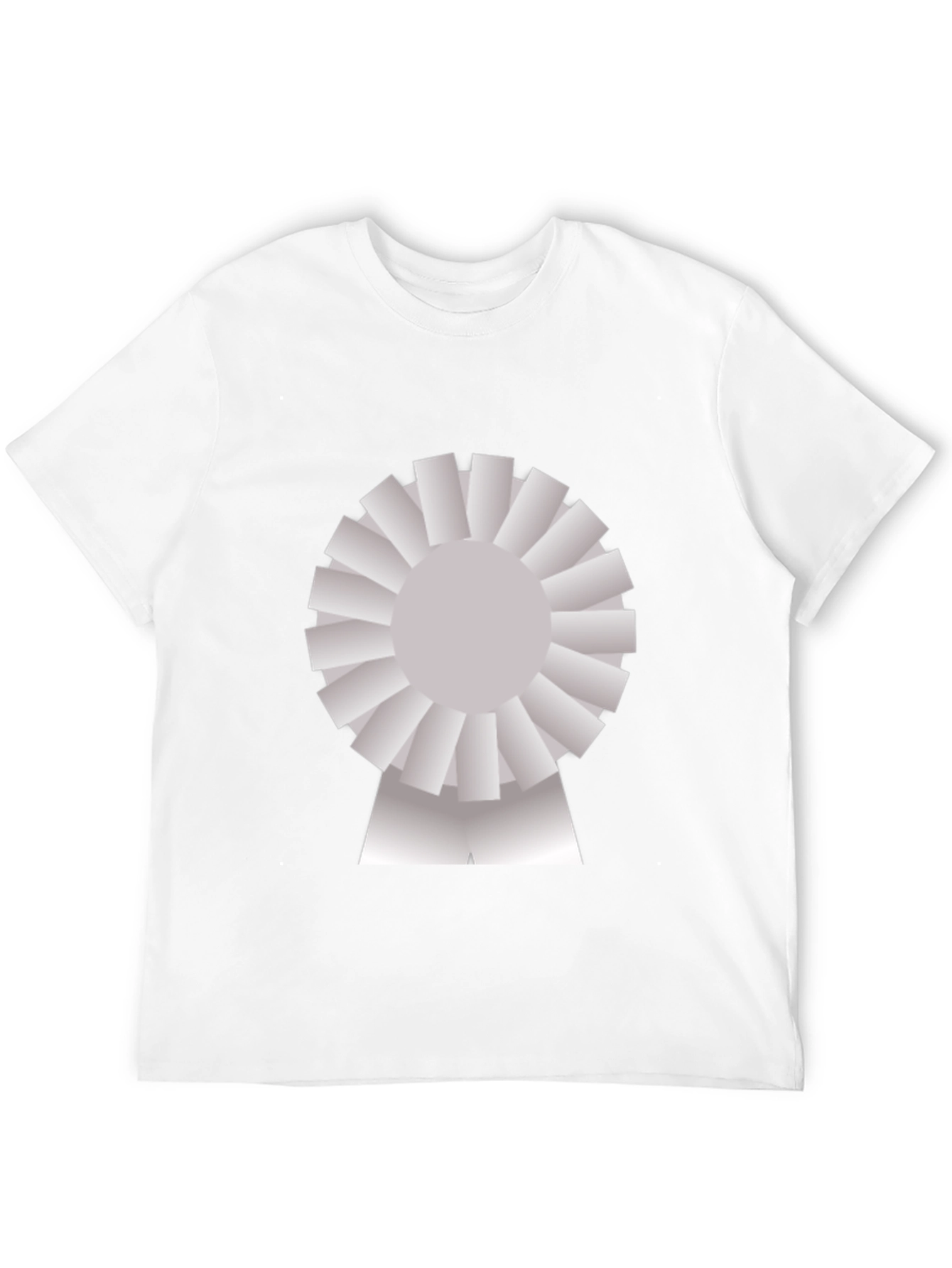 Novelty Graphic T-Shirt - Silver Rosette Design
