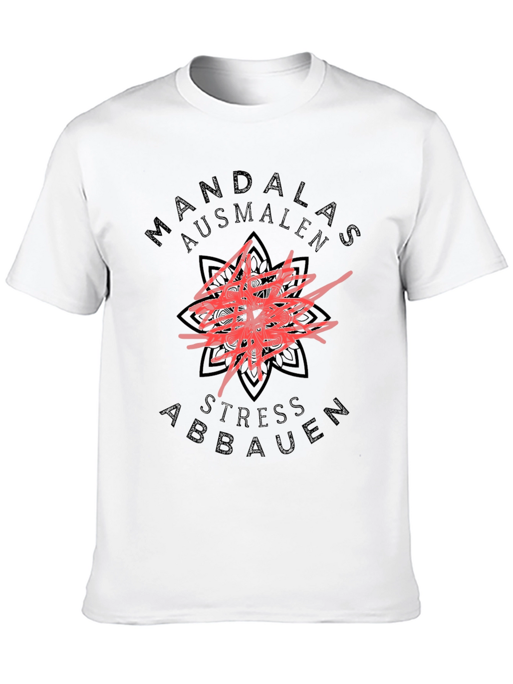 Mandala T-Shirt - Stress Abbauen Ausmalen