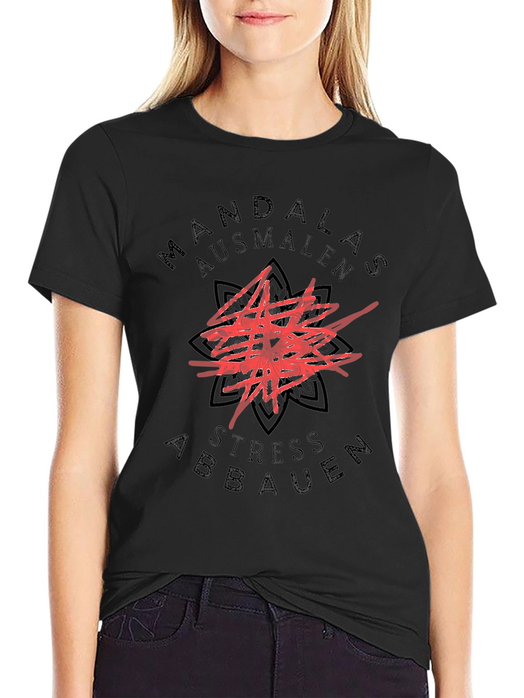 Mandala T-Shirt - Stress Abbauen Ausmalen