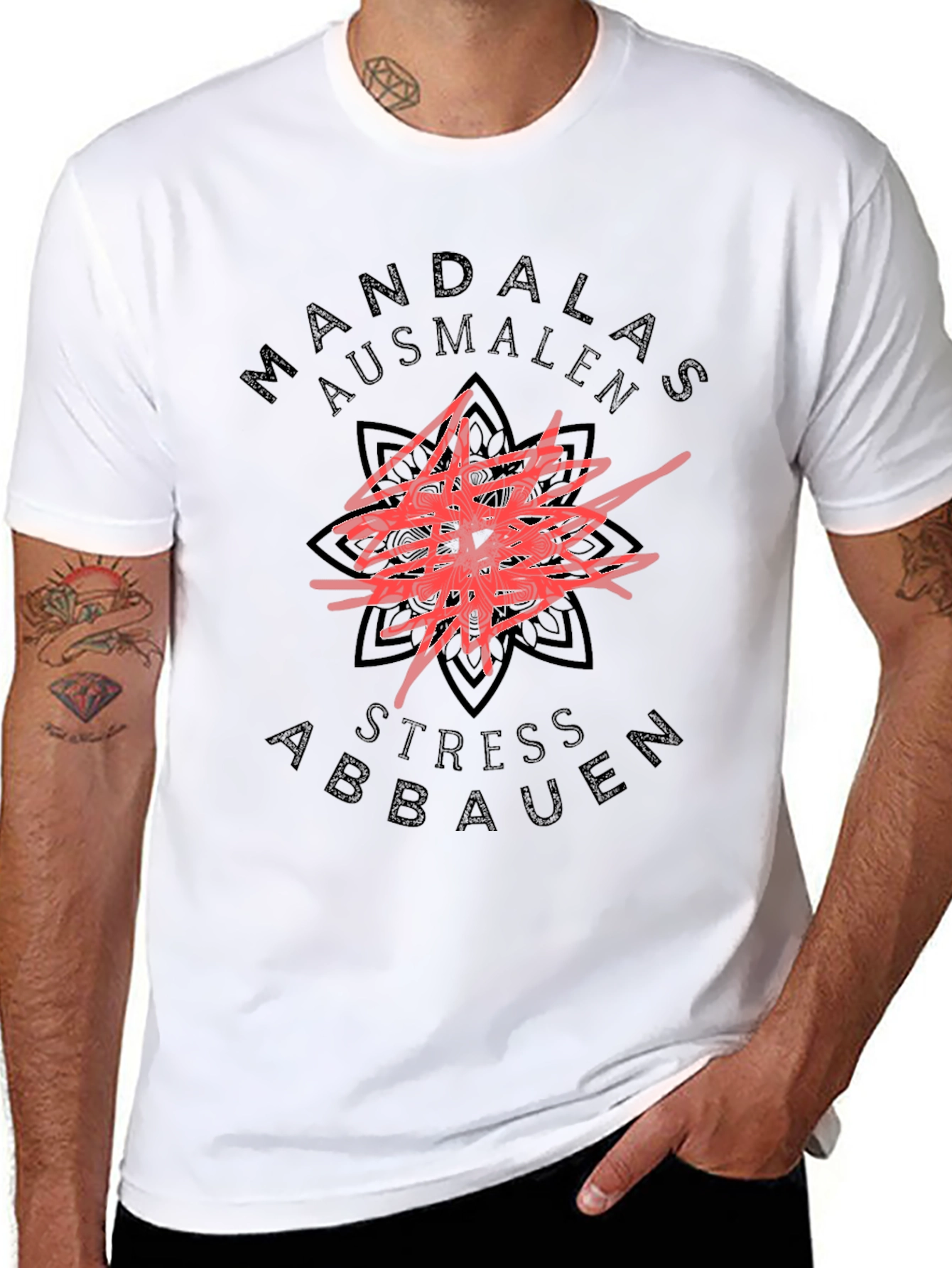 Mandala T-Shirt - Stress Abbauen Ausmalen