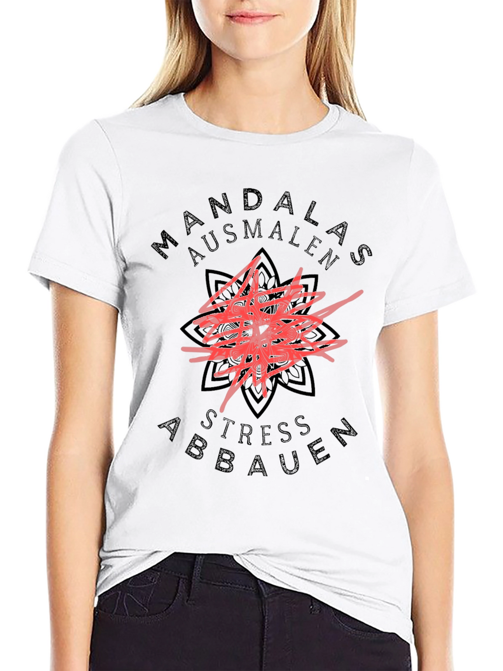 Mandala T-Shirt - Stress Abbauen Ausmalen