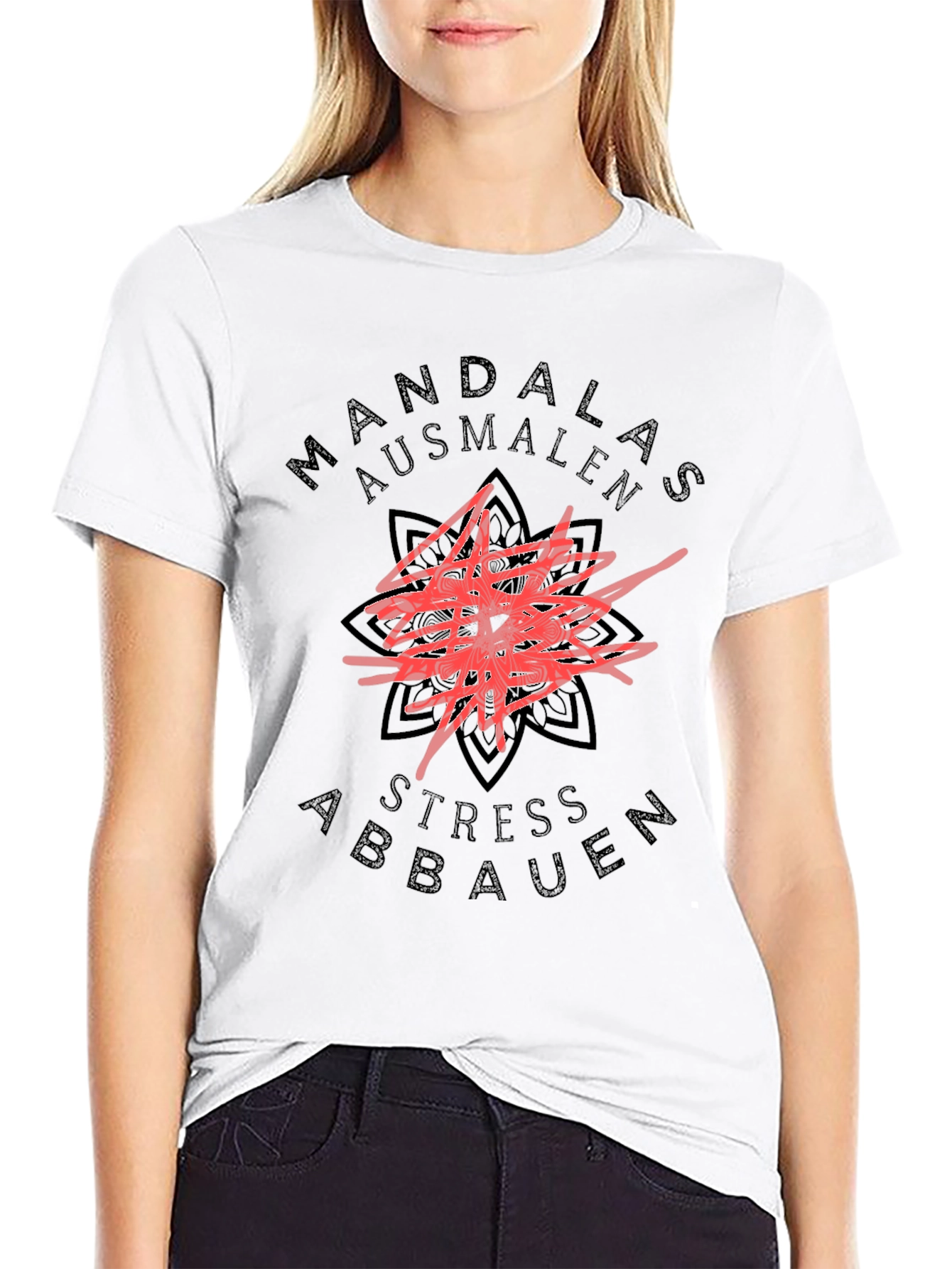 Mandala T-Shirt - Stress Abbauen Ausmalen