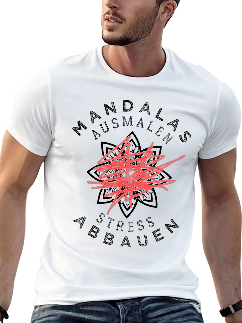 Mandala T-Shirt - Stress Abbauen Ausmalen