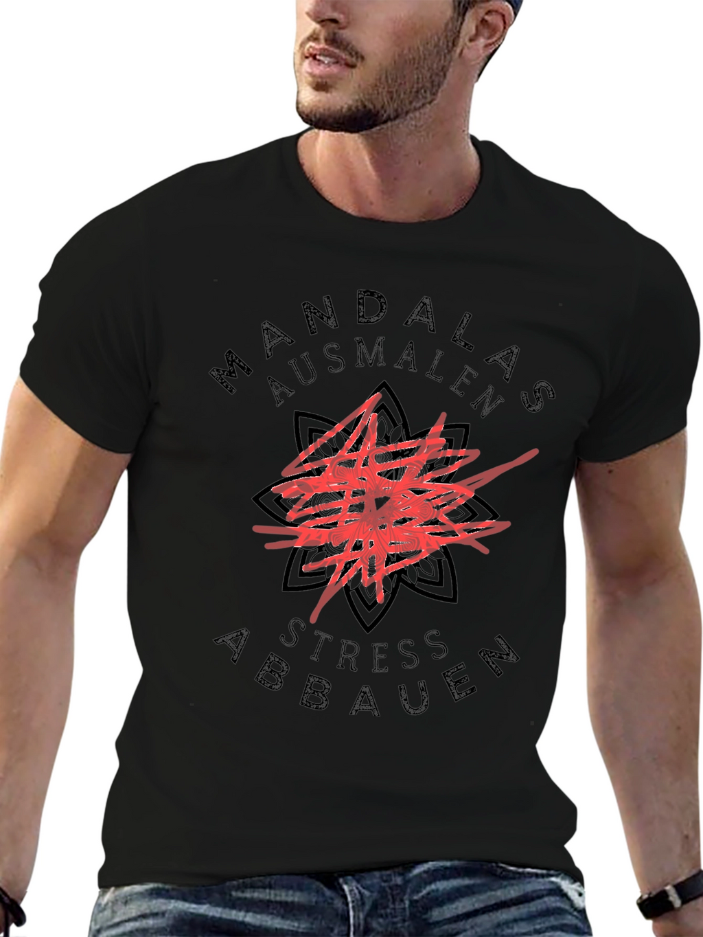 Mandala T-Shirt - Stress Abbauen Ausmalen