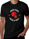 Rock Star Rock n Roll Skull Graphic T-Shirt
