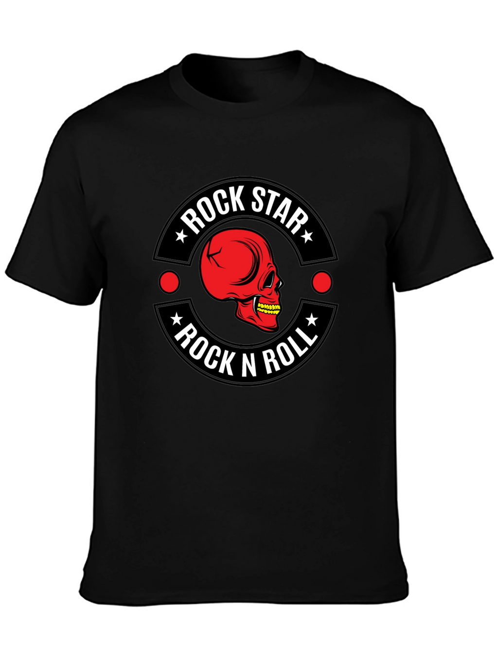 Rock Star Rock n Roll Skull Graphic T-Shirt