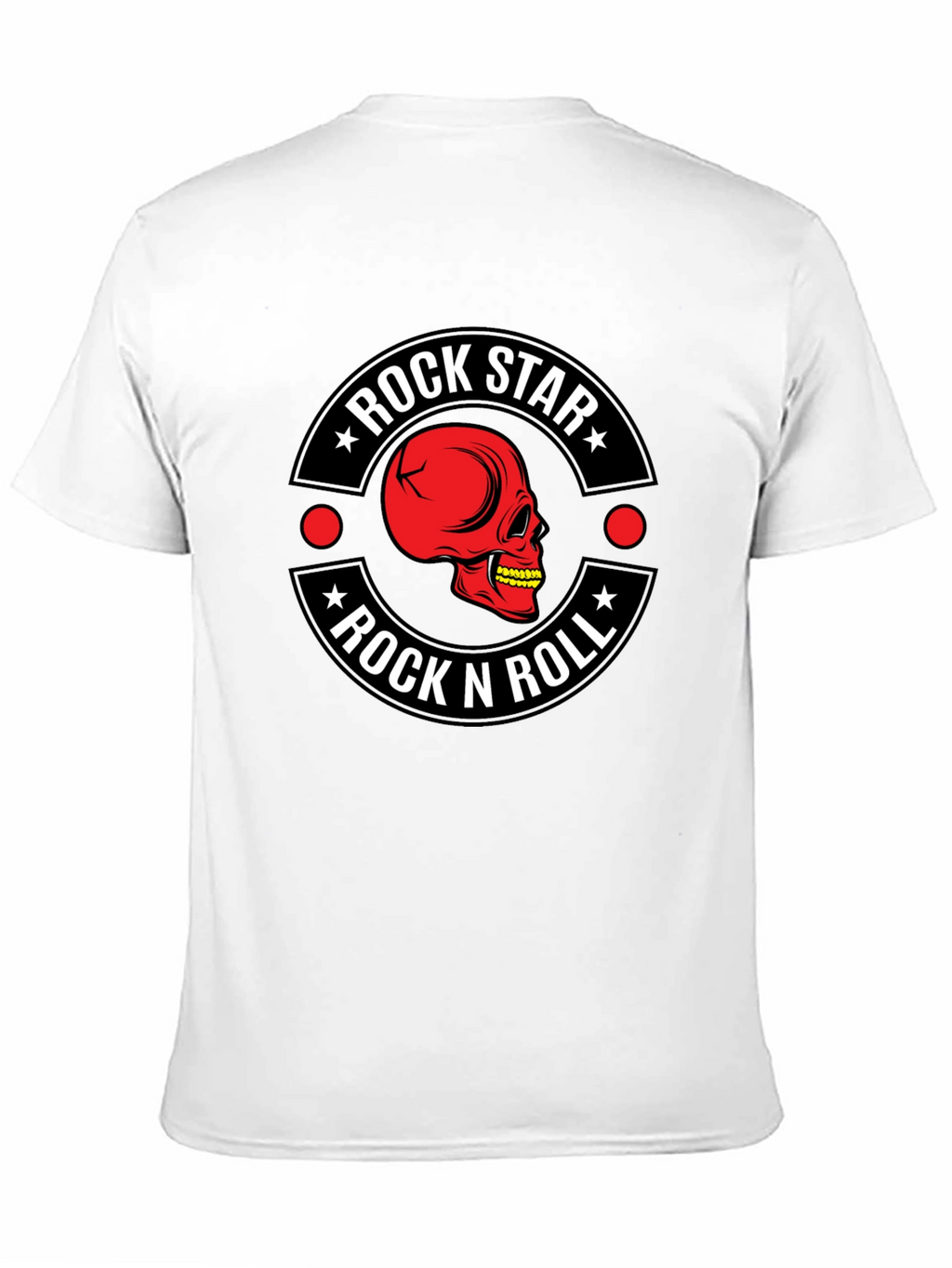 Rock Star Rock n Roll Skull Graphic T-Shirt